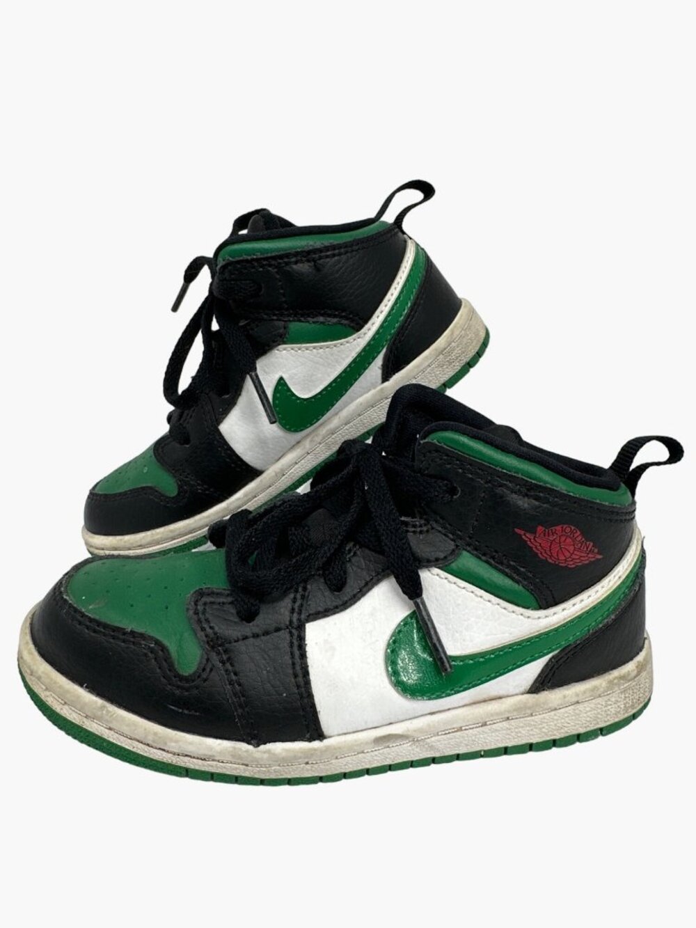 Nike Air Jordan 1 Mid SE GS Youth 10C Green Black White Athletic Shoes